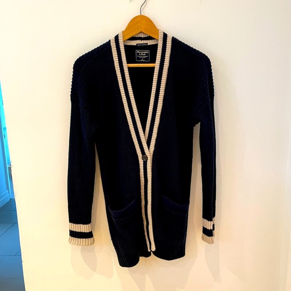 Abercrombie and Fitch Cotton navy cardigan - Picture 1 of 9